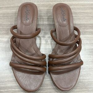 Life Stride Women's Brown wedge Sandals size 8